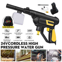 Load image into Gallery viewer, 24V 1/4&quot; High Pressure Car Washer Electric Water Spray Guns Cordless Cleaning with Nozzle Hose Lance Wand Rechargeable Battery
