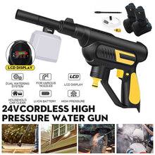 Load image into Gallery viewer, 24V 1/4&quot; High Pressure Car Washer Electric Water Spray Guns Cordless Cleaning with Nozzle Hose Lance Wand Rechargeable Battery
